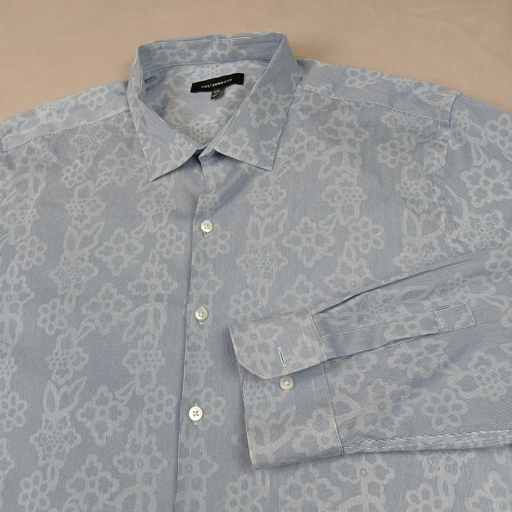 Westzeroone XXL Mens Shirt Casual Button‎ Down Long Sleeve Floral